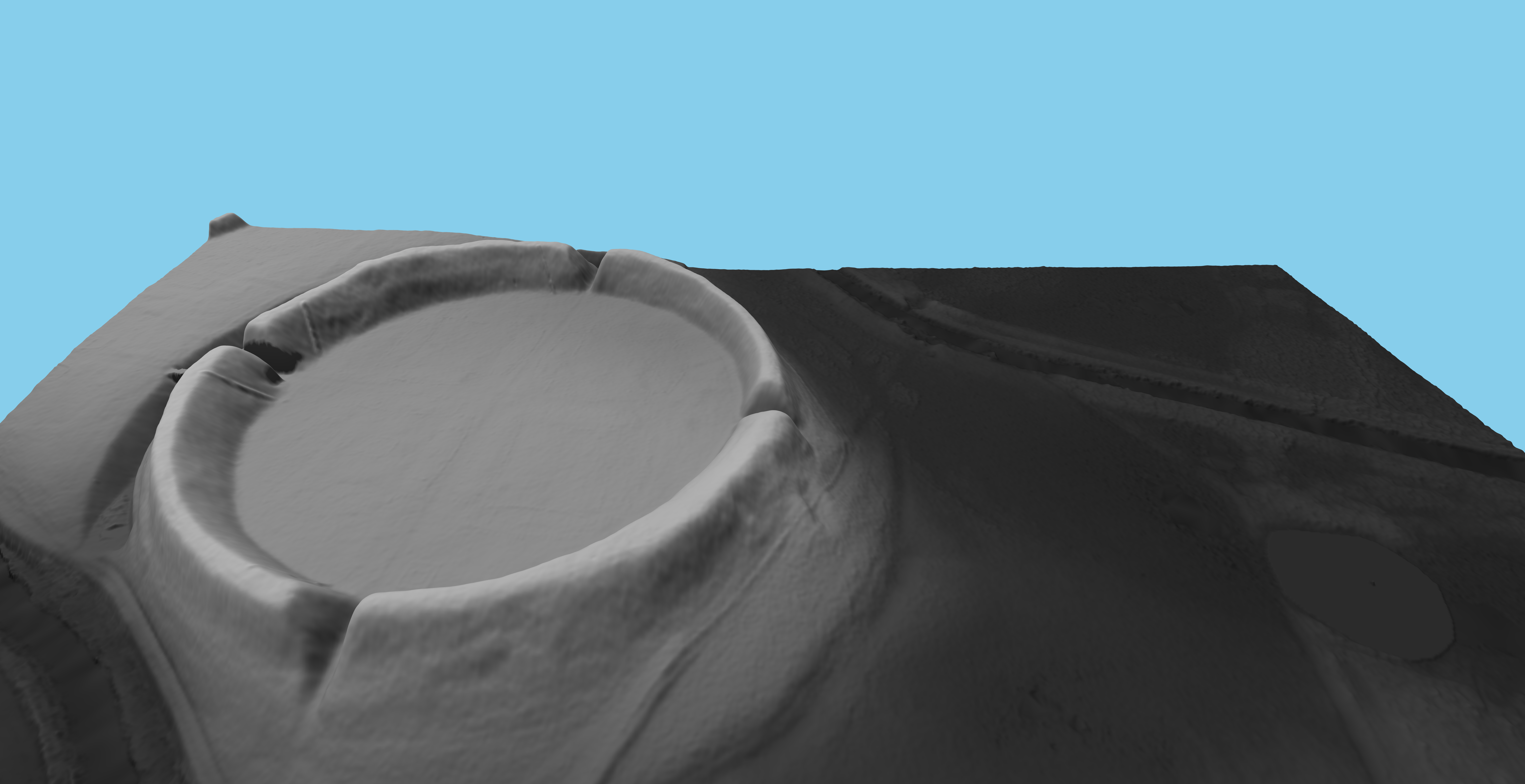 3D DEM Clay Render Topology Visualization